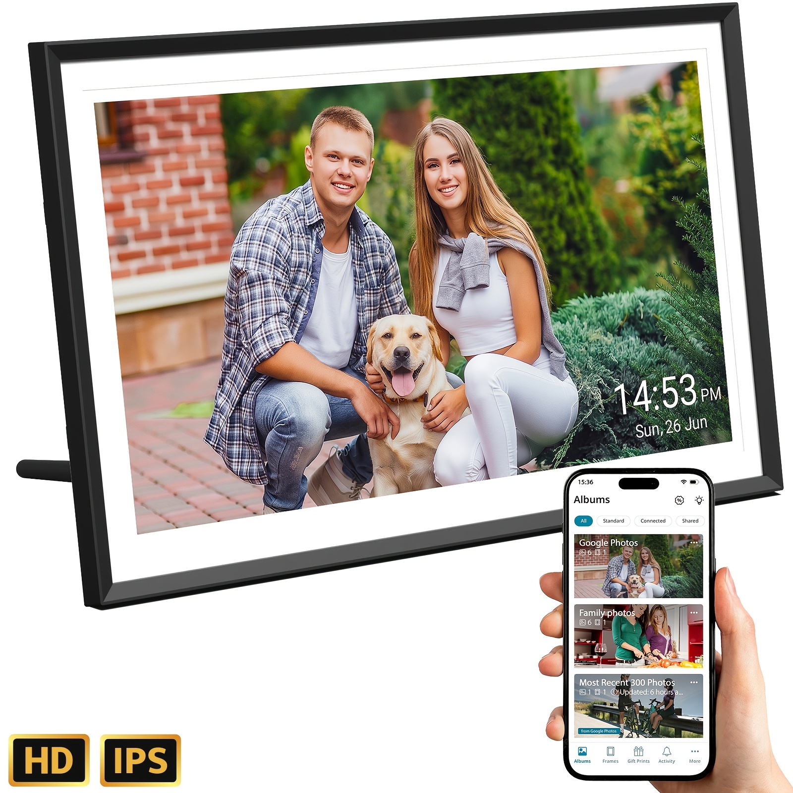 Wifi Digital Photo Frame 10.1" Works With App, 3gb + 32gb Rom Wifi Tablet System, Storage, Share Photos And Videos Anywhere, Auto-rotate, Wonderful Gift For New Year And Holidays