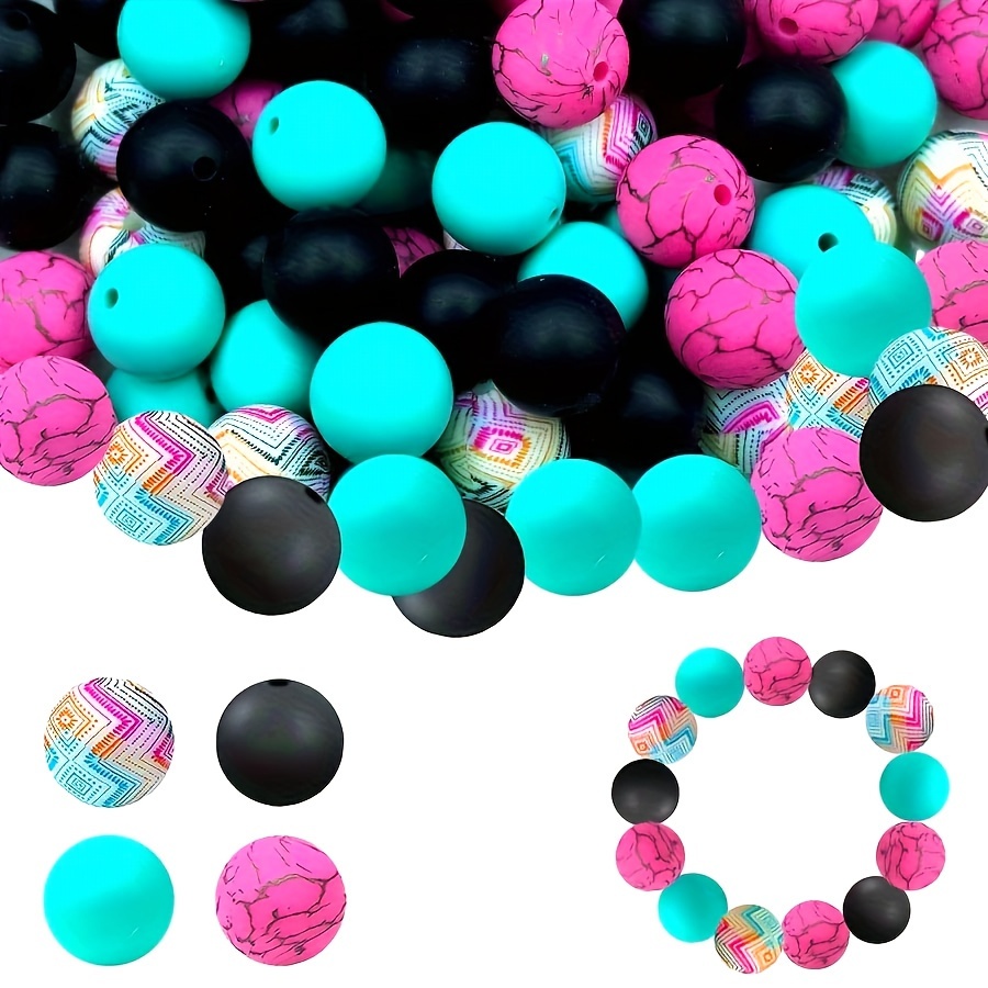 

30 Pcs Silicone Beads Set Assortment For Diy Beading Pen, Jewelry Making, Keychain, Necklace, Bracelet And Lanyard Crafting