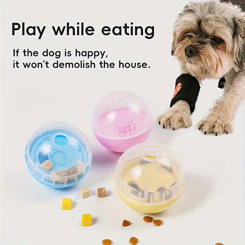 

Interactive Dog Treat Dispenser - Translucent Rolling Ball Toy For Mental Stimulation & Dental Health, Leakage