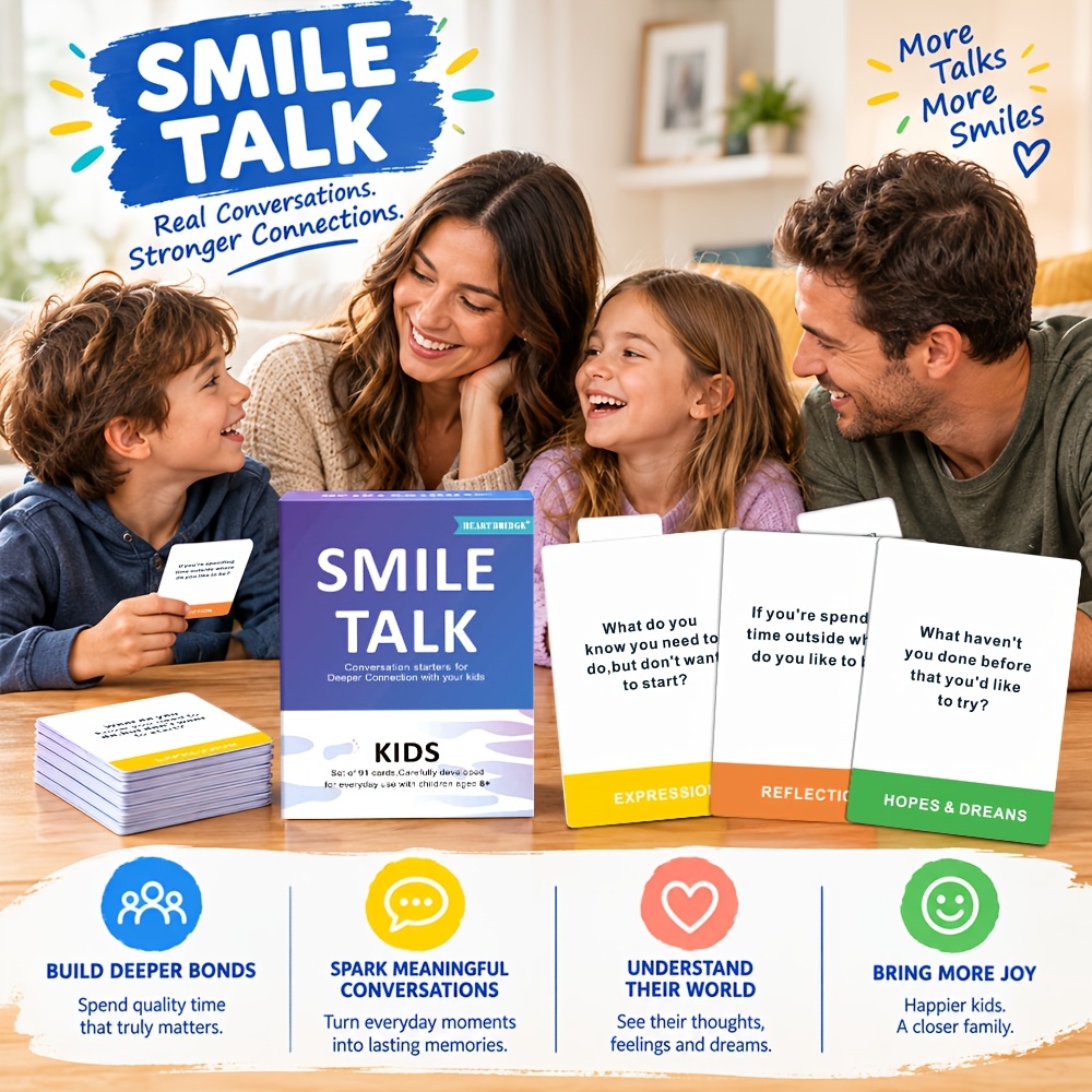 SMILE TALK Children's Dialogue Card Game for Creative Thinking