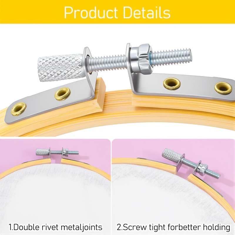 3pcs Embroidery Hoop Set with Anti-Slip Design