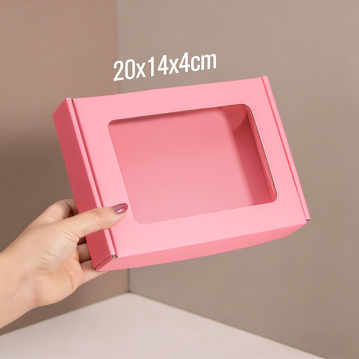 TEMU 10pcs Pink Window Paper Box, Display Window Packaging Box, Universal Packaging Material, Gift Box, Carton, Courier Box, Packing Box, Airplane