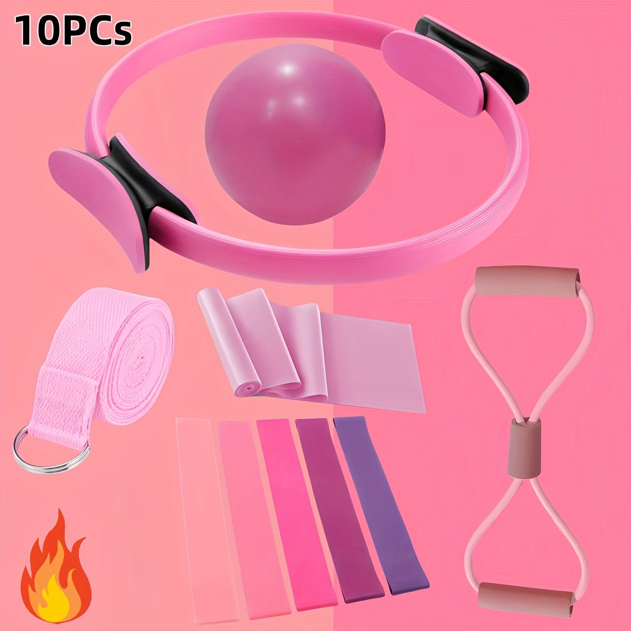 Set Accessori Pilates Da 13 Pezzi Per Donne – Palla Yoga, Anello Magico 38 Cm, Fasce Elastiche, Calze Antiscivolo – Kit Completo Per Allenamento A Casa