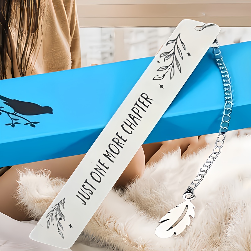 

1pc Stainless Steel Bookmark With Engraved "just " - White, Reading Accessory For , Teachers, Students, - Ideal Back-to-school & Christmas Encouragement Gift