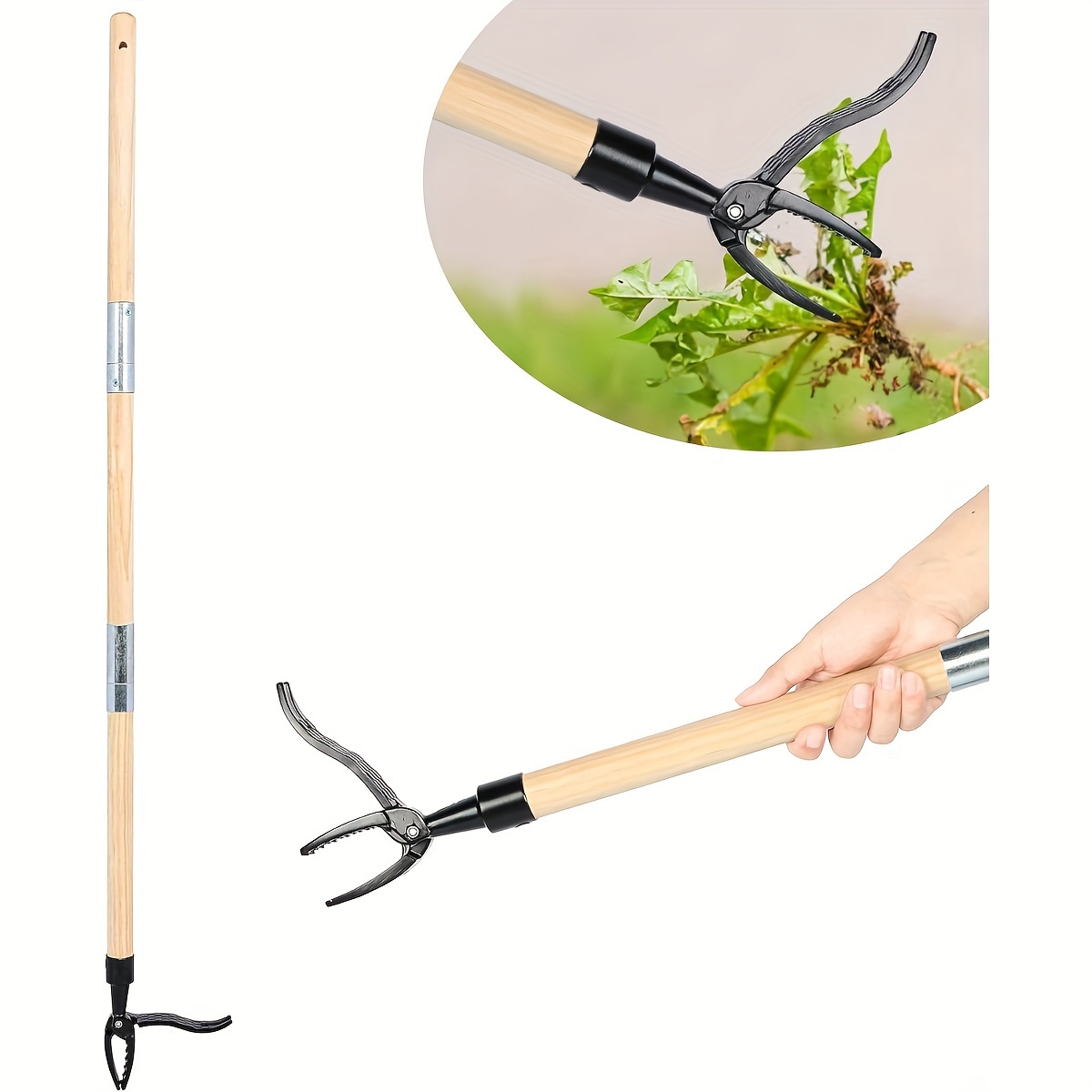 

Puller Tool, Remover Tool, Stand Up Puller Heavy Duty Long Handle, Real Bamboo & 4 Claws Steel Head, Easily Remove Weeds Without Bending, Pulling, Or Kneeling