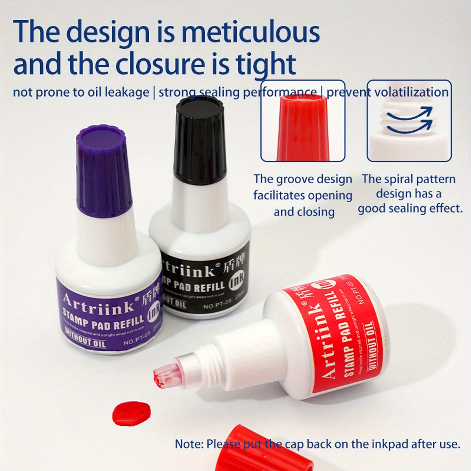 Oil-Based Ink Pad for Stamps, Quick-Drying Refill