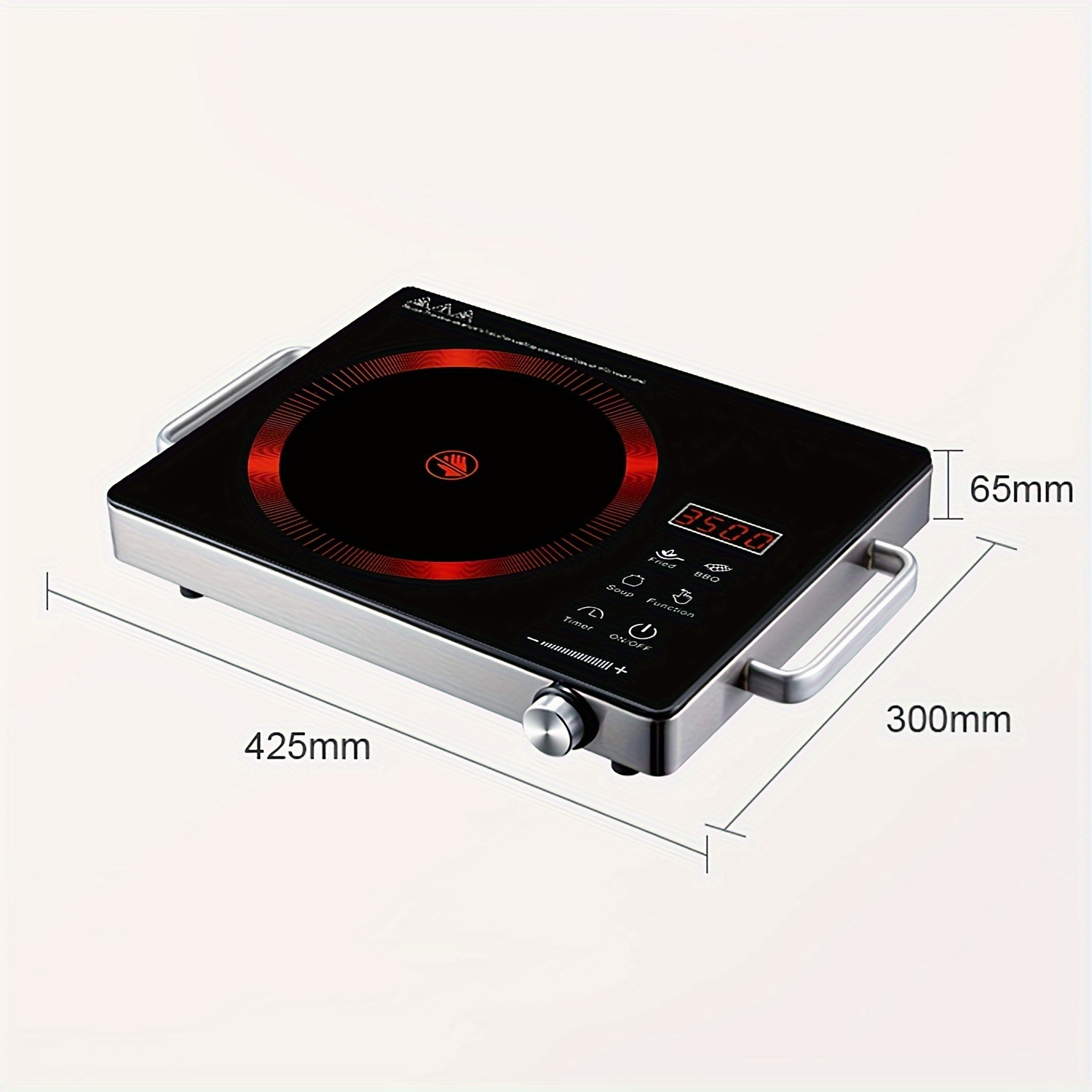 single burner electric ceramic cooktop featuring   safety lock timer   heat indicator and   protection operating at 110v with a 2200w infrared burner suitable for  