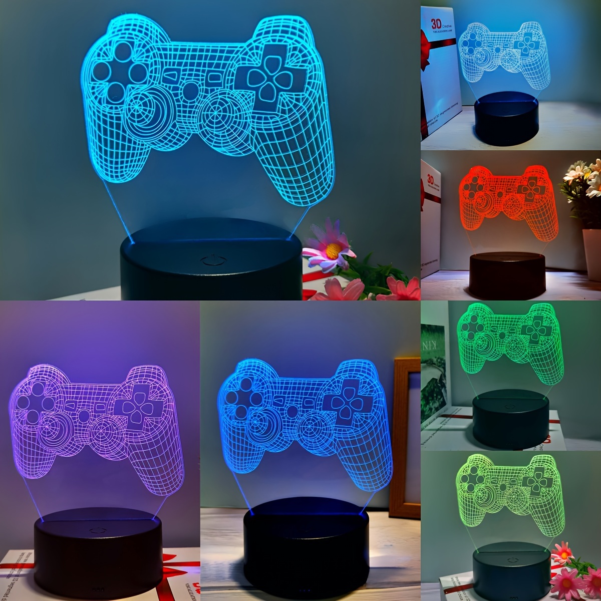 1pc Gamepad 3d Creative Night Light Luce Illusione 3d 16 - Temu Italy