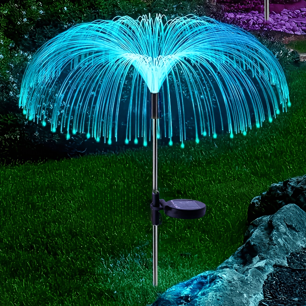 1pack 7 color changing outdoor lamp solar jellyfish lights pathway lawn garden decor lighting