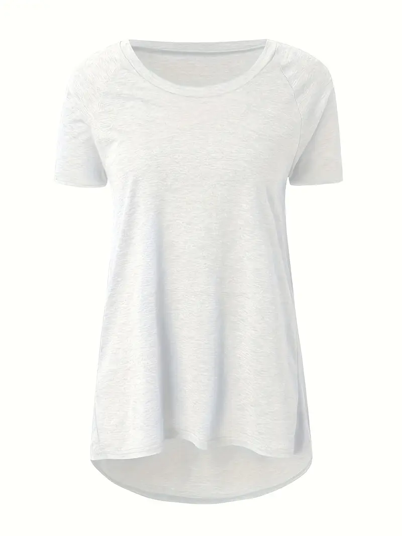 solid longline t shirt crew neck short sleeve t shirt casual womens clothing Product details 41