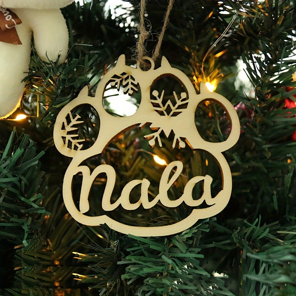 

Name Wooden Dog Paw Christmas Tree - & Decoration