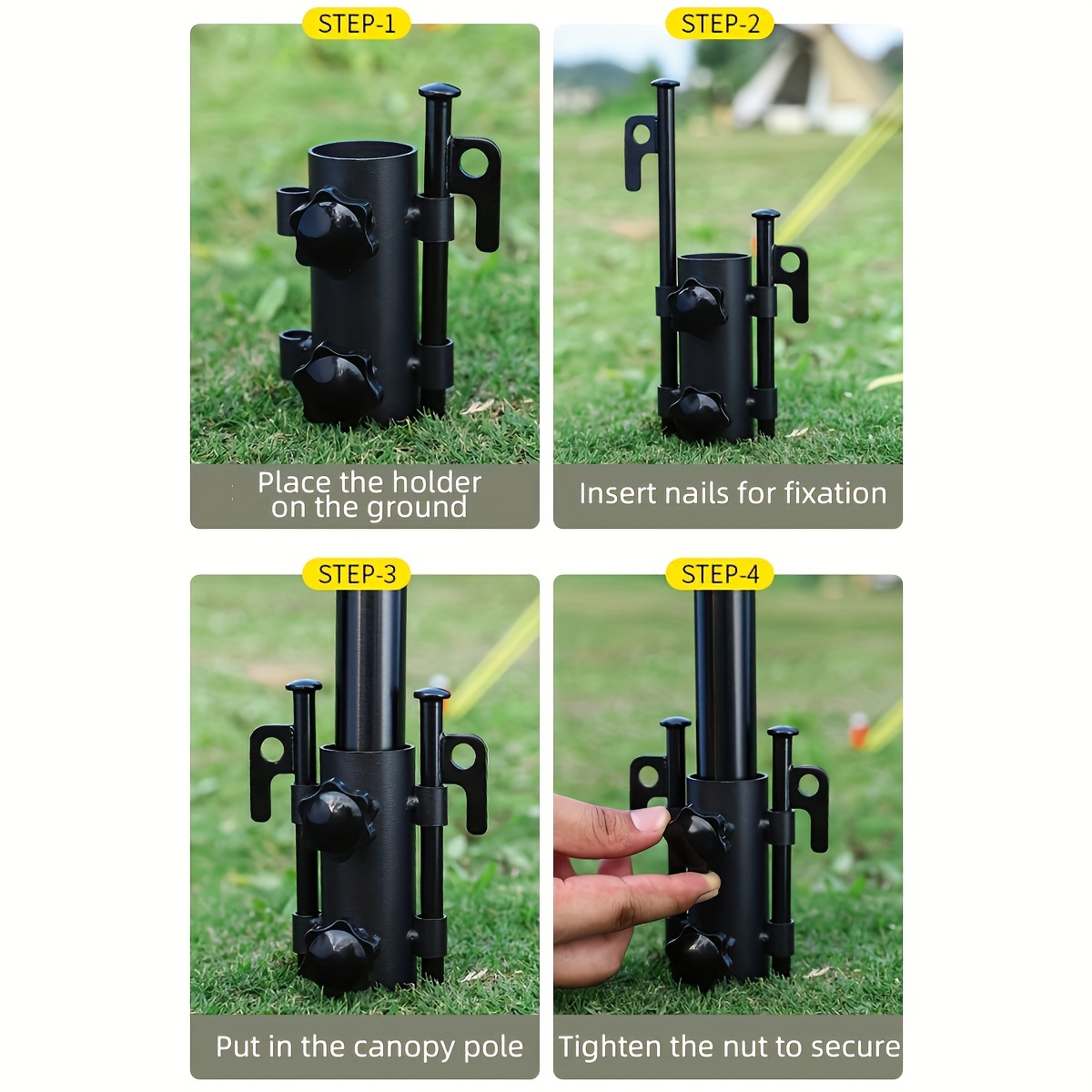 Adjustable Canopy Pole Bracket With Without Nuts Fishing Umbrella Stand  Equipped With 40cm 15 75 Inch Tent Pegs, Free Shipping On Items Shipped  From Temu