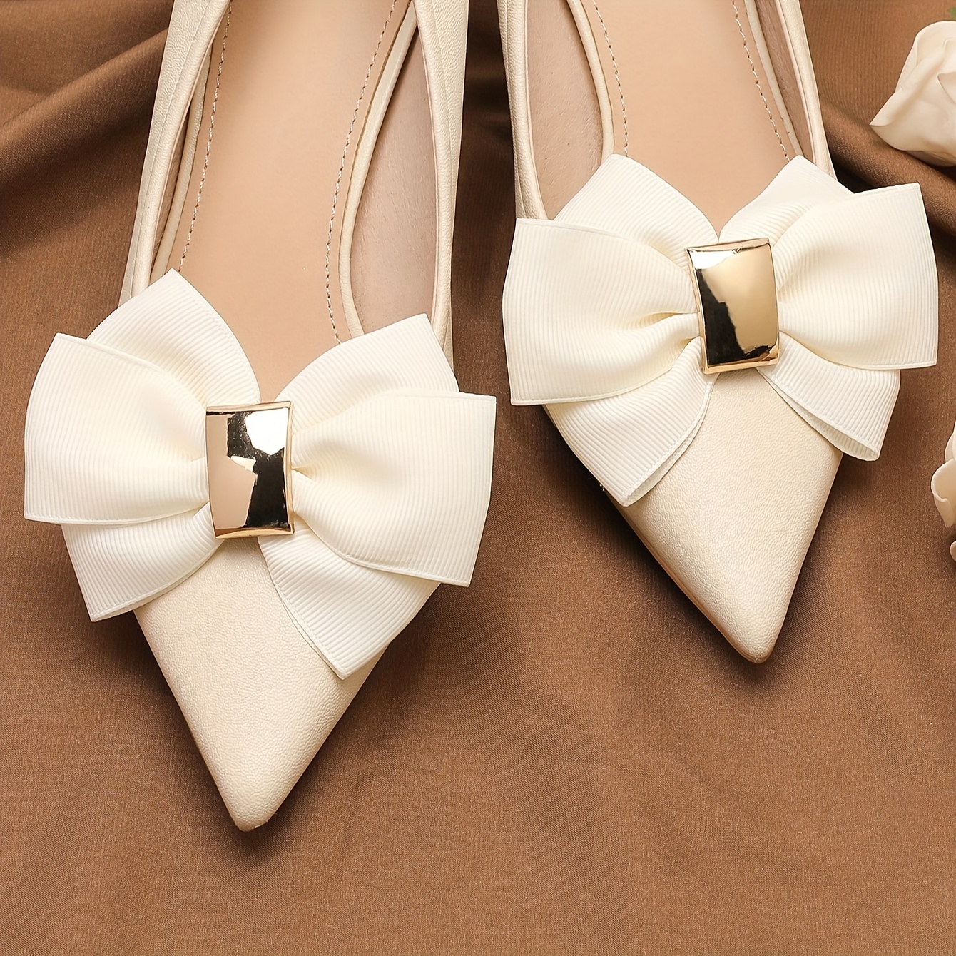 

Elegant Bowknot Shoe Clips - Fashionable Detachable Accessories For High Heels & Flats, Perfect Gift For Women And Girls