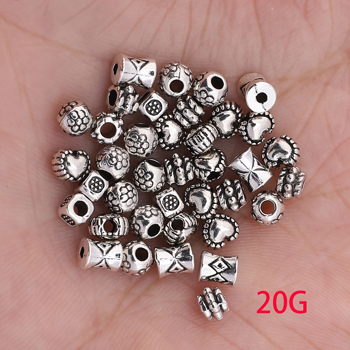 TEMU 20g . 100pcs Mixed Style 2mm-4mm Spacer Beads, Decorative Beads, Spacer Beads, Spacer Discs, Alloy Accessories, Beading And Stringing Spacer
