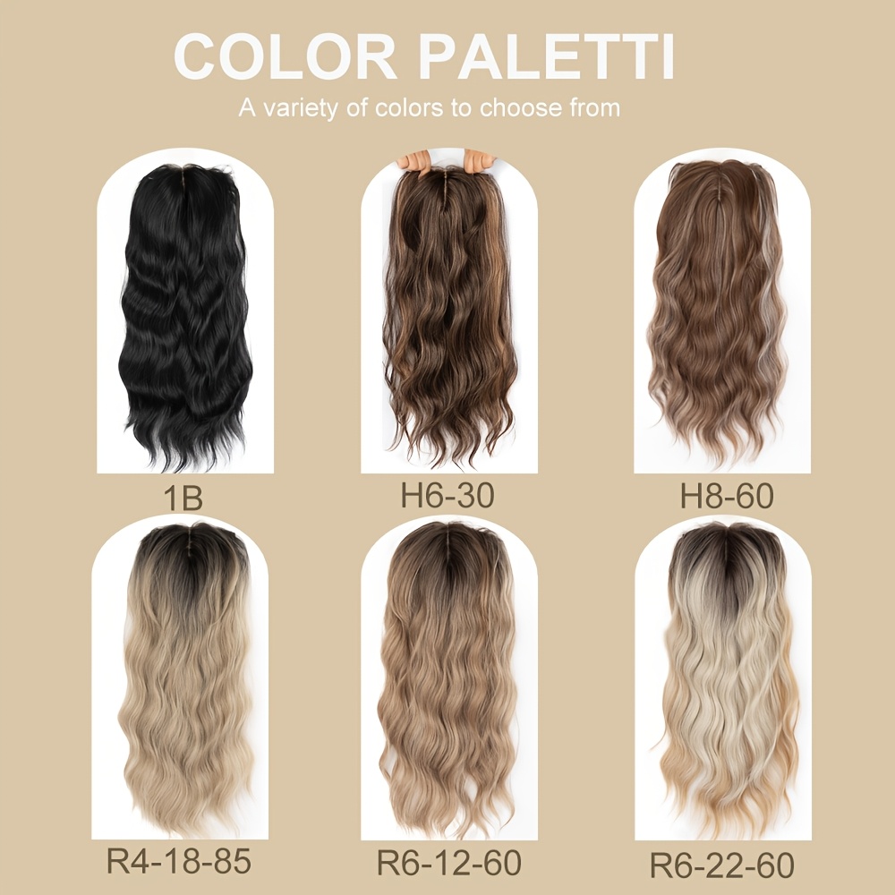 women 20 inch clip in hair topper suitable thinning hair - Temu display picture 3