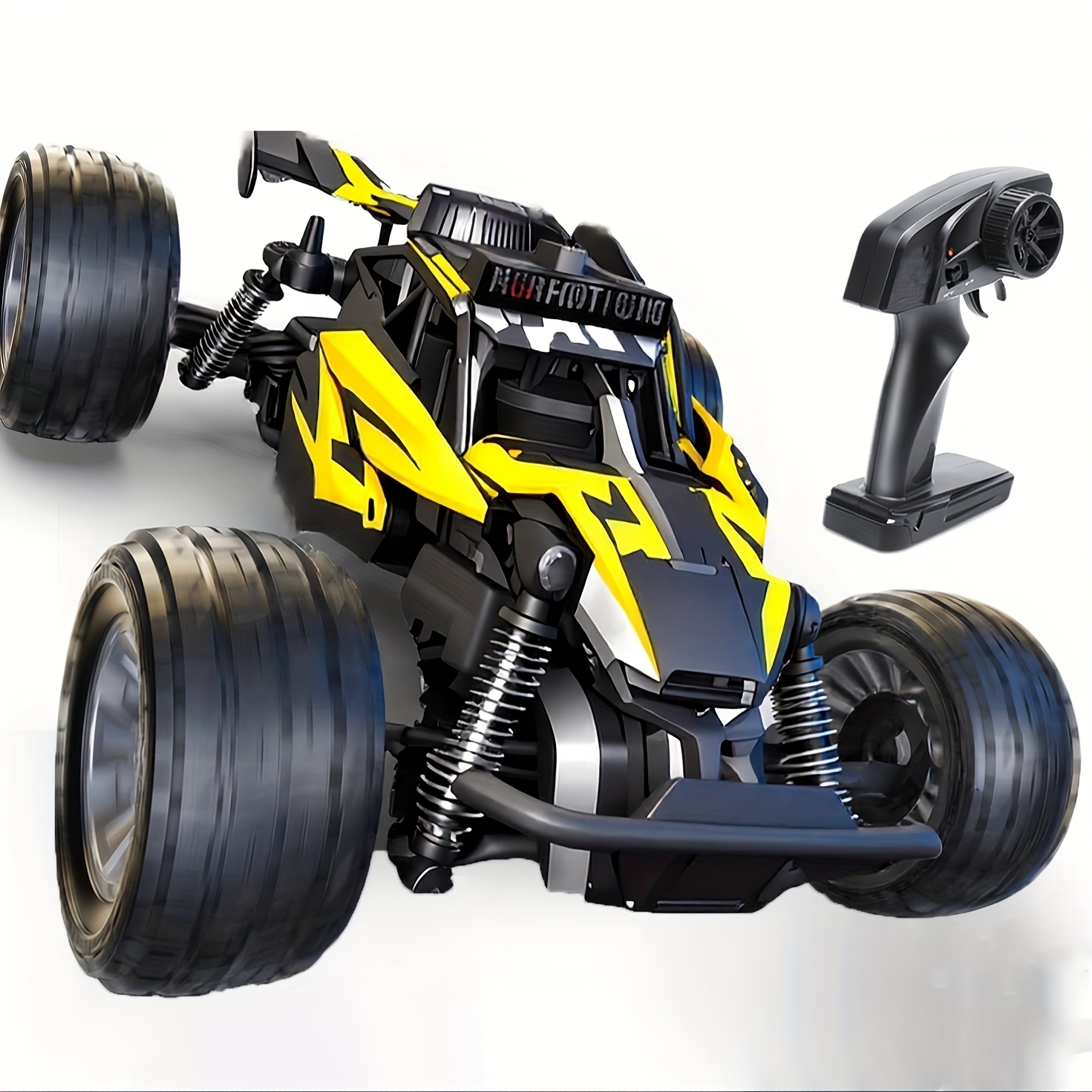 High-Speed RC Off-Road Truck with All-Terrain Performance, 2.4GHz Remote Control, 30+ MPH Racing, USB-Rechargeable, All-Terrain Tires for Kids, Adults, Birthday & Friday Gifts - Red/Yellow Racing Car, Outdoor Adventure, Sporty Look, Sturdy Build, Adult Hobby, Rugged Design, Rechargeable Battery, Remotecontrolled Vehicle