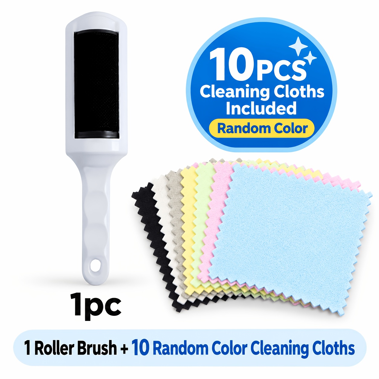 TEMU 1pc Reusable Pet Grooming Brush, Random Style Out Of Multi-styles, Random Color, Lint Roller, Suitable For Clothing, Sofa, Bed, Cushion,