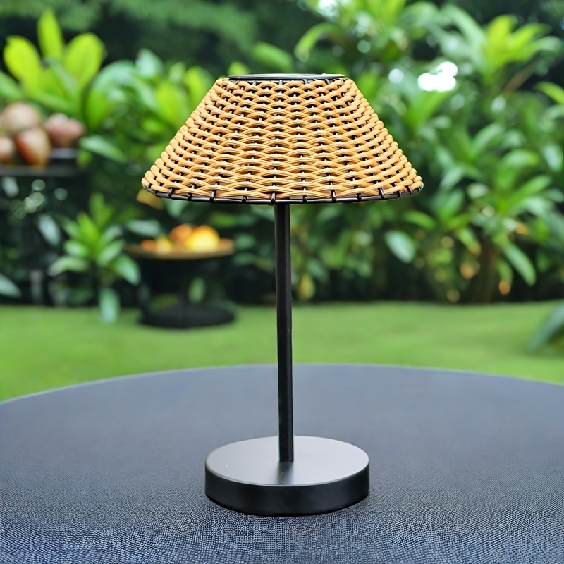 Woven Table Lamp, Solar Outdoor Decoration, Night Light, Tabletop Lighting, Suitable for Garden, Courtyard, Tabletop, Balcony, Patio, Gift for Friends