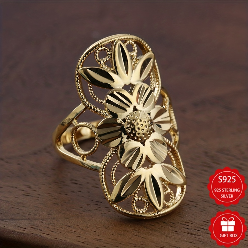 Image of 925 Silver Hollow Carving Ring, Light Luxury, Fashionable, Non-fading Ring, Christmas, Birthday, Gift Festival, Party, Wedding, Valentine's Day Gift For Girlfriend And Wife, Suitable For And To Wear