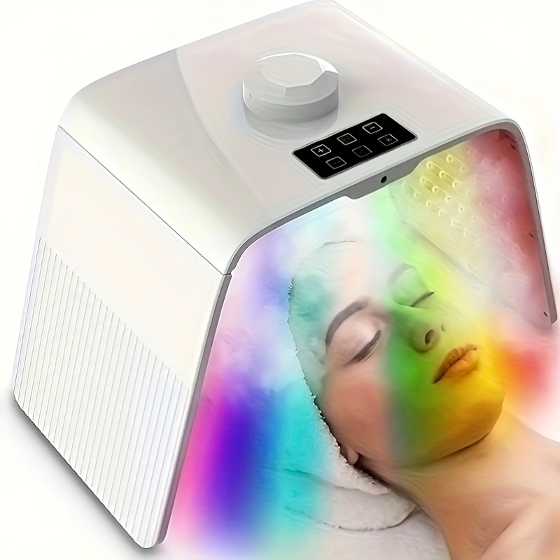 

Led Facial Spectrum Beauty Device, 7-color Light, Foldable Face Steaming Instrument, Mist Spray Function, Space-saving Skin Care Equipment