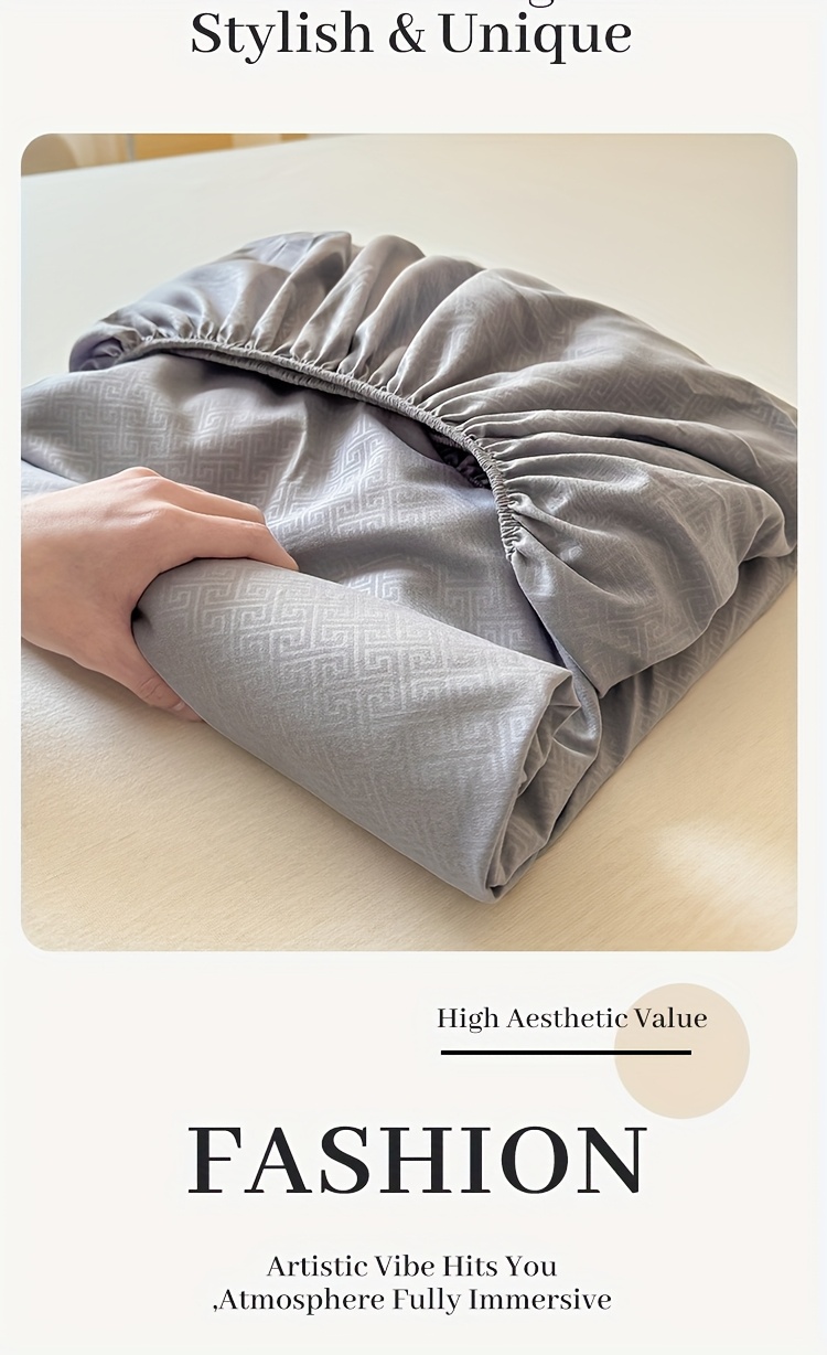 3pcs luxury fitted sheet   fitted sheet two pillowcases pillow inserts not included brushed velvet embossed mattress cover 100 polyester soft and comfortable light beige friendly bedding multi size thickened mattress protector suitable for home   hotel machine washable bed covers thanksgiving gift Product details 5