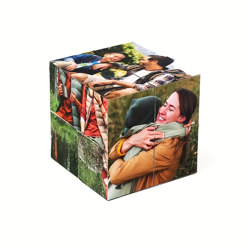 TEMU 1 Personalized Custom Photo Cube, Foldable Photo Album, Rotating Cube With 10 Photos, Customizable Wedding, Birthday, Or Holiday Gift,