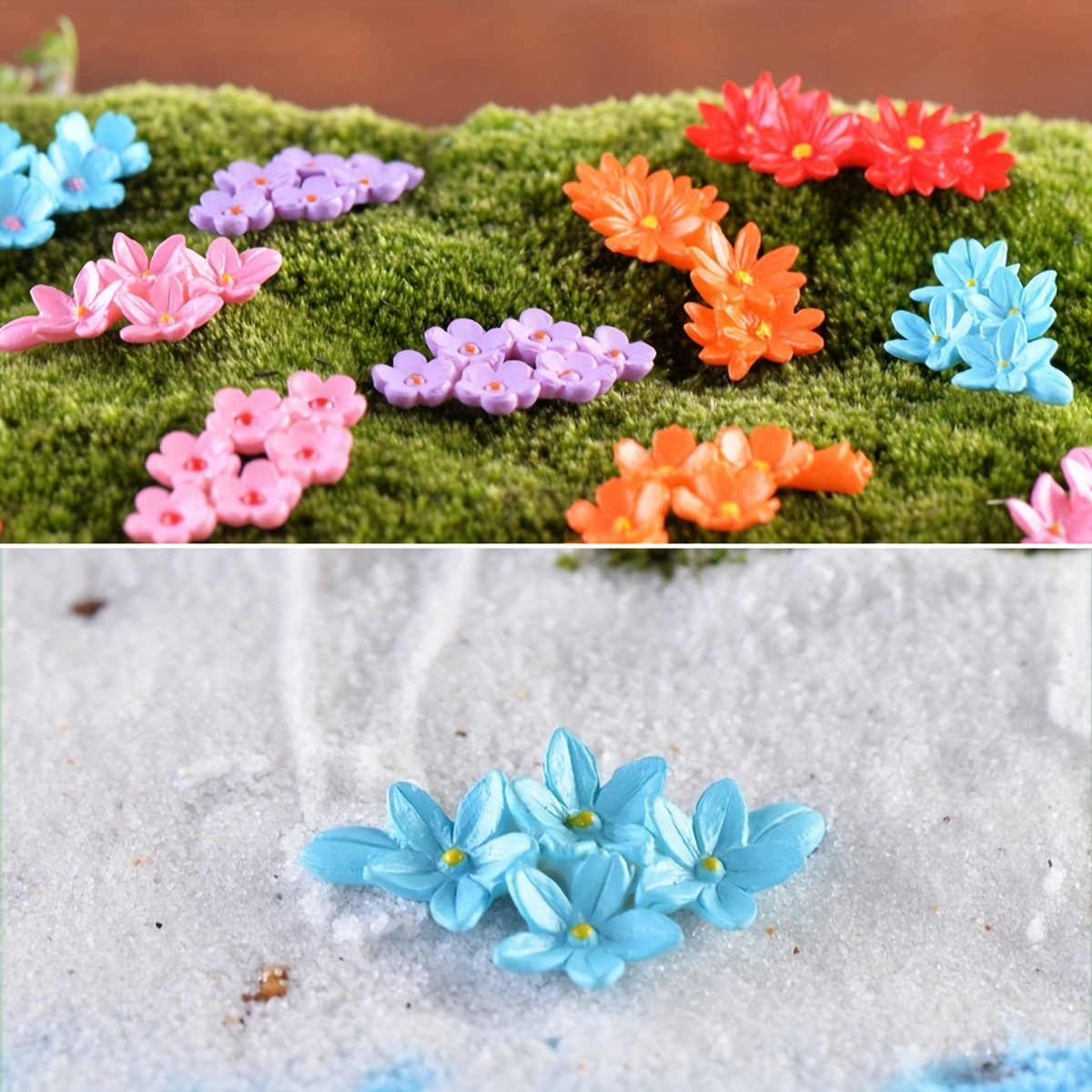

15pcs Random Style Super Mini Multi-color Simulation Flower Micro Landscape Fairy Garden Ornaments Diy Accessories For Garden Home Bonsai Decoration
