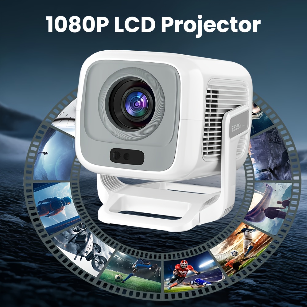 Image of Native 1080p Portable Smart Home Theater Projector- 4k , 11, Wifi6 Wireless 5.4, Throw Ratio 0.8:1, 40"-130" Display, Auto Focus&keystone Correction, For Movies, Gaming, Learning