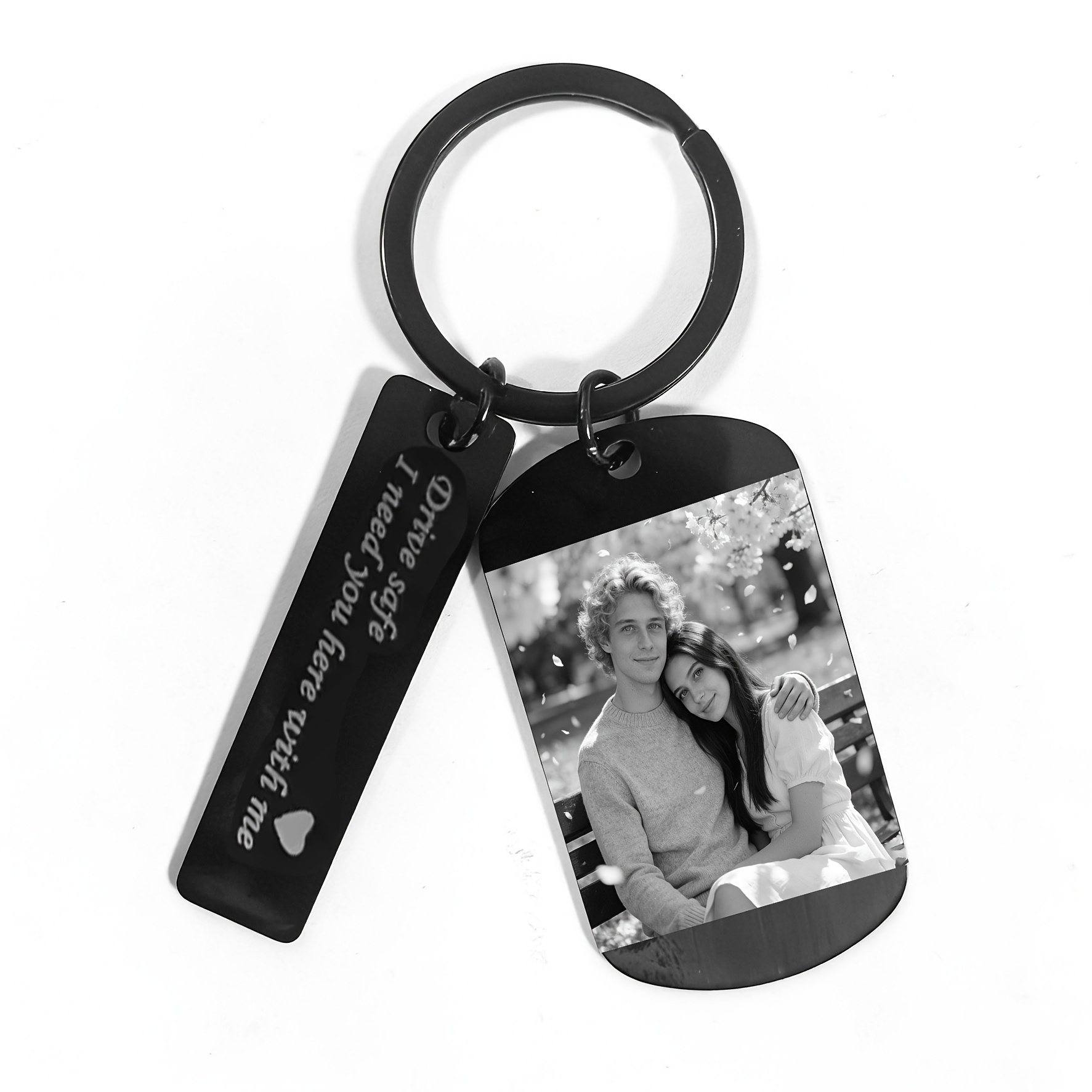Image of Custom Diy Photo Keychain With '' Message- Stainless Steel, - Ideal Gift For Men And Women, Perfect For Car Keys And Souvenirs, Cute Keychain