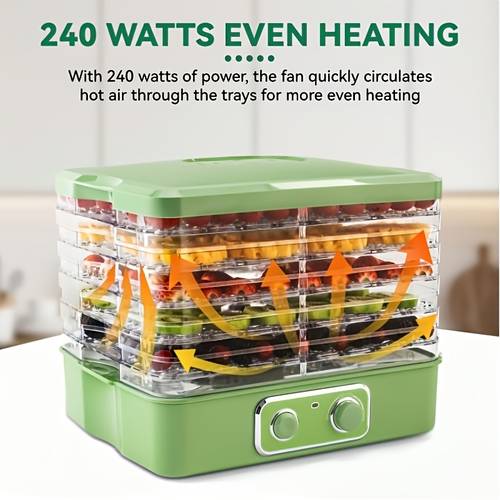 upgrade5 tray food dehydrator machine with digital timer thermostat for jerky fruits herbs veggies yogurt pet treats energy saving easy dishwashersafe trays home kitchen camping
