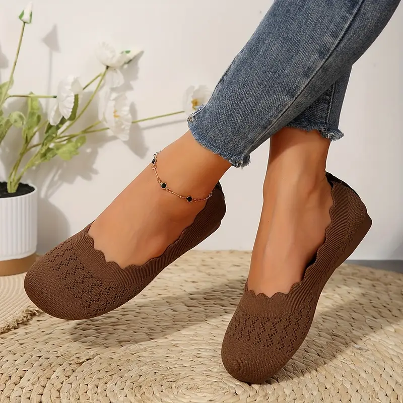 womens fashion wavy lace knit shoes details 5