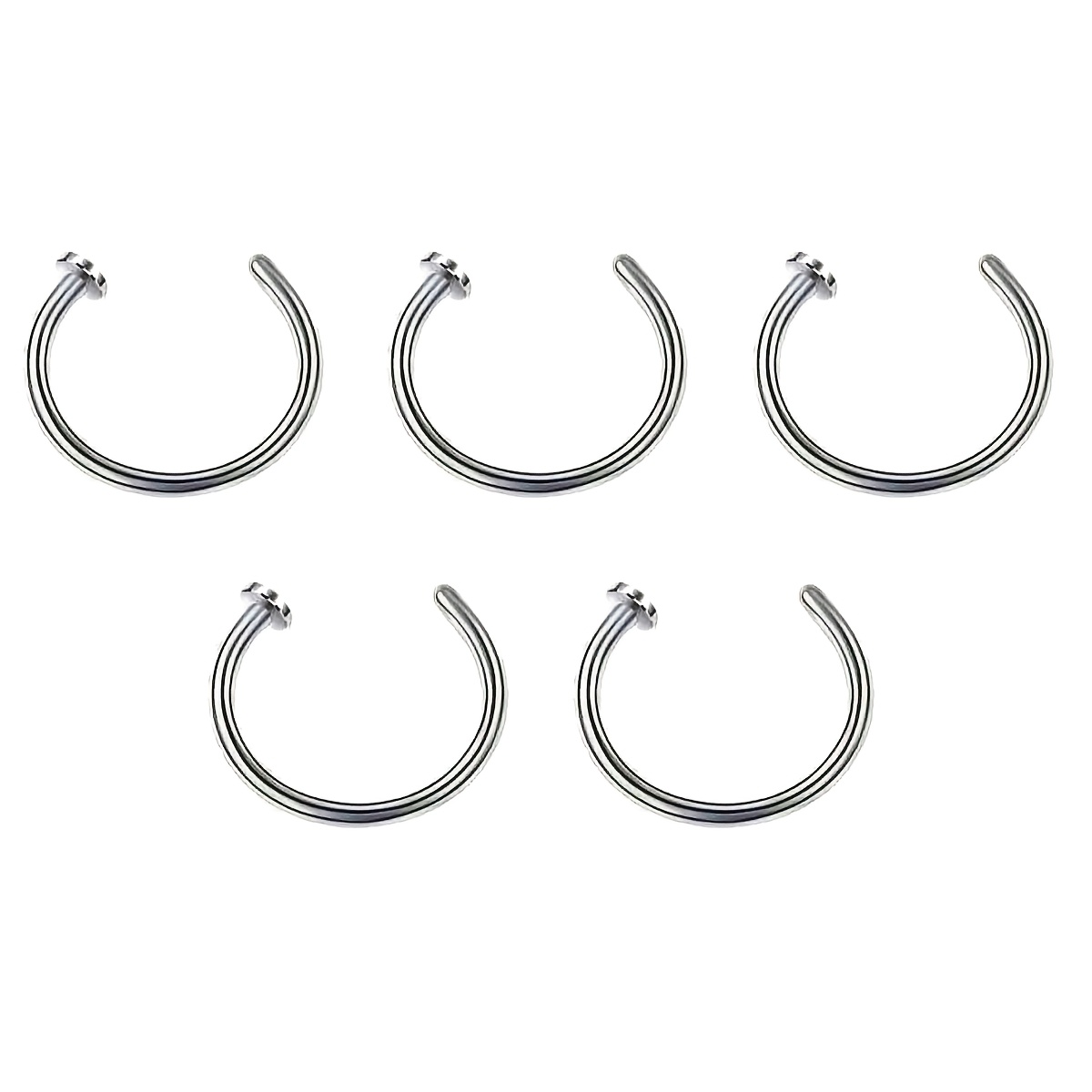 1/3/5pcs Women Fake Piercing Nose Ring C Shape Lip Ring Set
