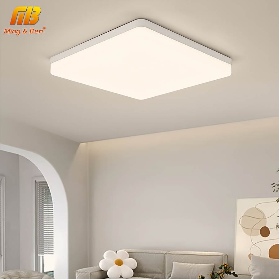 

&ben Led Ceiling Light, 45w Warm White Cold White Neutral Light, Semi Flush Mount, Ac -240v, Plastic Material, Hard-wired, For Bedroom Living Room Kitchen Home Decoration