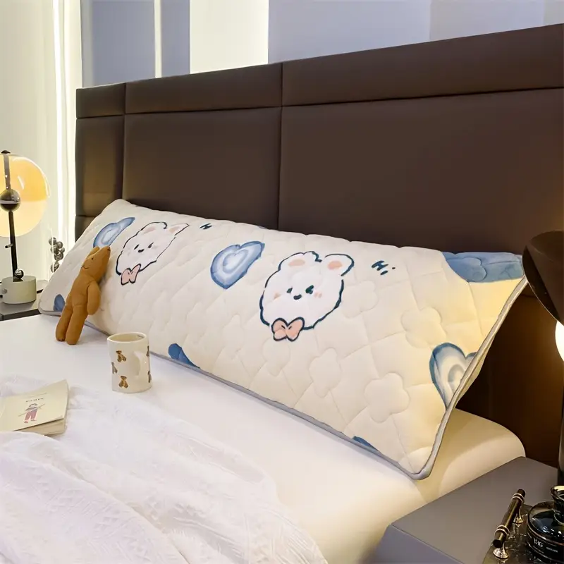 1pc milk velvet fleece pillowcase large size double pillowcase for couples winter thickened 1 2m 1 5m 1 8 washable polyester 100 no print fabric 350 400gsm with pillow insert not included Product details 5
