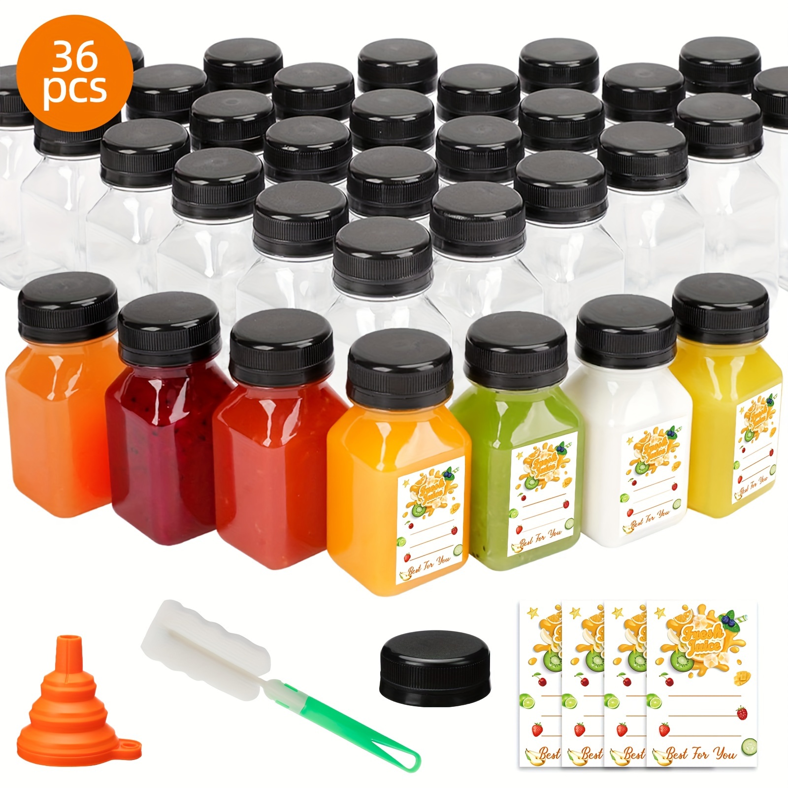 

Superlele 15/20/36/100pcs Bottles 4/8/13.6oz, Empty Plastic Reusable , Clear Tamper , Christmas Halloween Easter Bottles For , , Drinking And Beverages