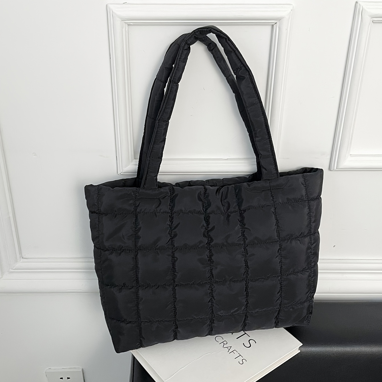 TEMU Women's Lightweight Large Capacity Tote Bag Suitable For, & Travel - Casual Nylon/ Handbag With Strap & Closure, Spacious For Laptop/tablets, In