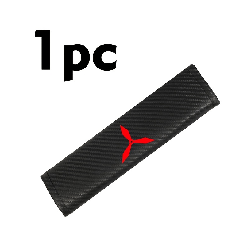 TEMU Pu Leather & Carbon Fiber Seat Belt Shoulder Pads Compatible For Car, Anti-hemorrhage Protection Covers With Pressure Relief, Suitable For Front
