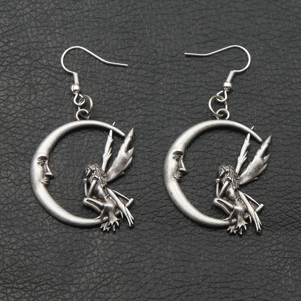TEMU Boucles d'oreilles vintage bohèmes Fée Lune