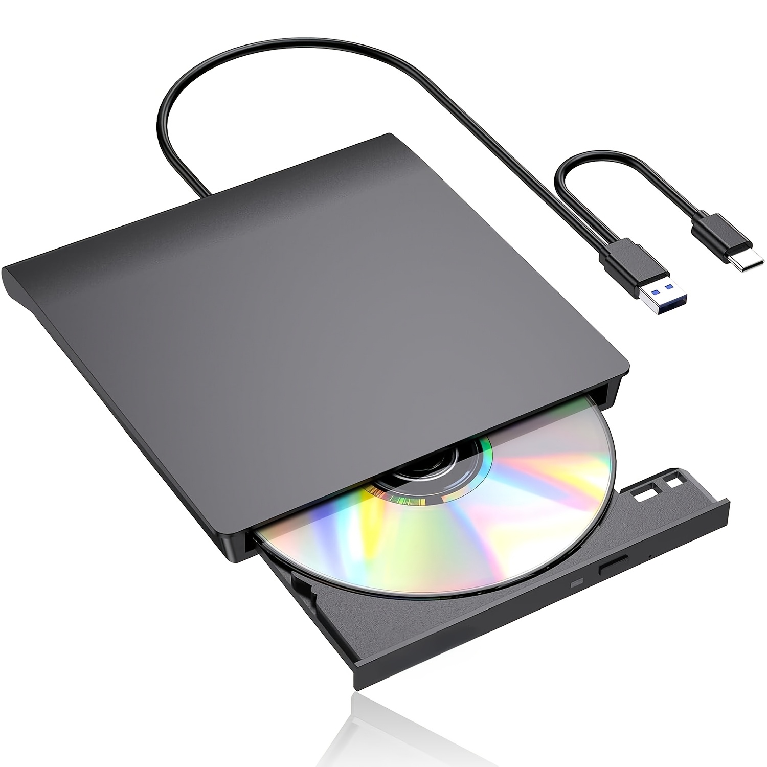 item picture External DVD CD/DVD-ROM CD-RW Player Portable External CD-RW Drive DVD-RW Burner Recorder Player for Laptop Desktop Computer with Storage Bag
