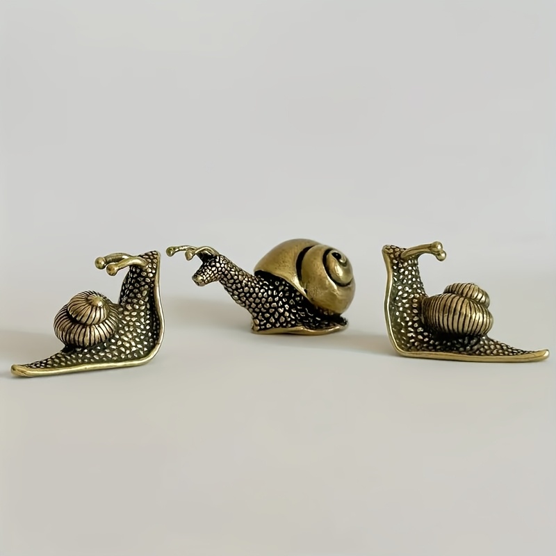 E-shop Vintage Messing Schneckenstatue - Miniatur Muschel Ornament, Komplexes Spiral Design, Kupfer - und Gartendekoration Serie Zubehör,