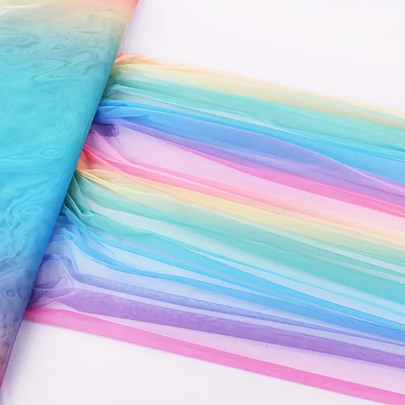 Rainbow Stripe Tulle Fabric, Perfect For Tutu Skirts, Dresses And Party Decorations, Table Runner