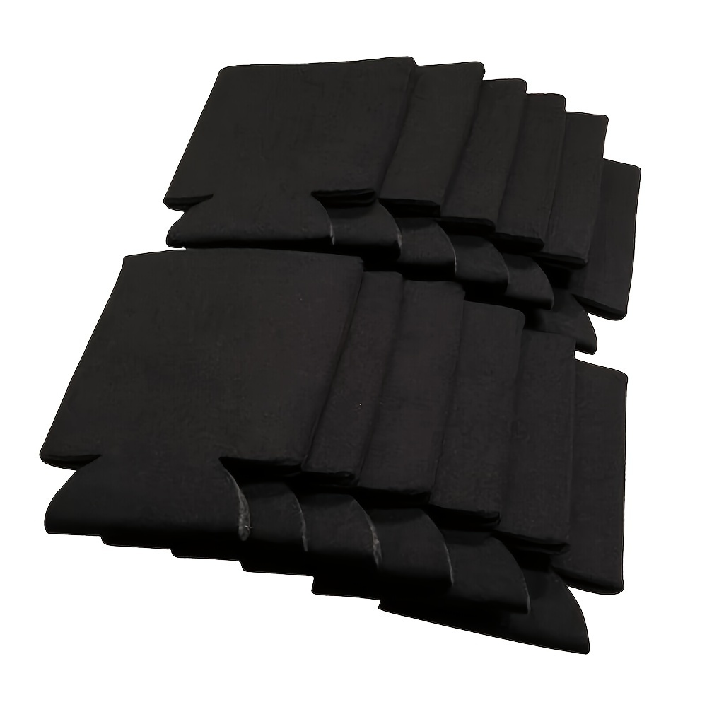 TEMU 20pcs Black Blank Can Cooler Sleeves, Bulk Sublimation Can Coolers, Extra-thick Collapsible Drink Sleeve, Beer Can Coolers For Party Beverages