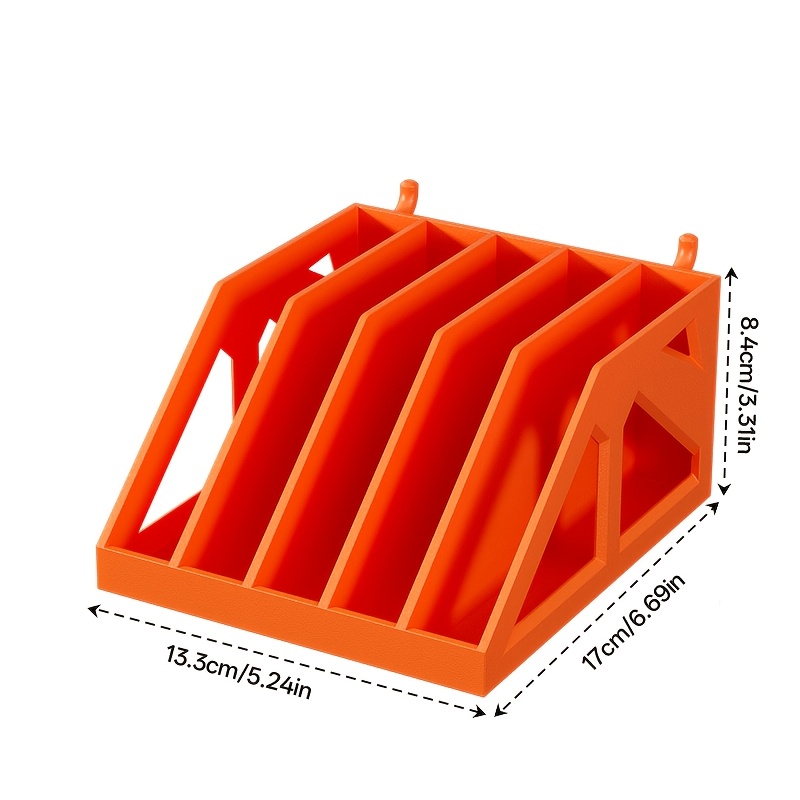 TEMU Support de rangement pour disques de ponçage orange de 5 pouces, organisateur de disques de à montage mural compatible avec panneau perforé,
