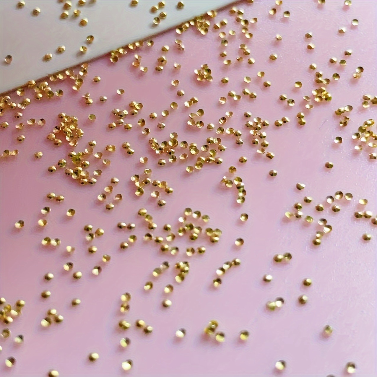

2000pcs Mini Golden Metal Beads, 0.8mm - , Sparkling Nail Art Decorations For Diy Manicure, Japanese & Korean , Beads For Nails
