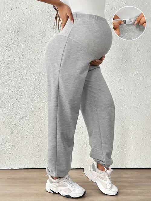 pantalones de pierna ancha de color casual con cintura ajustable para mujeres embarazadas, ideales para usar en y otoño