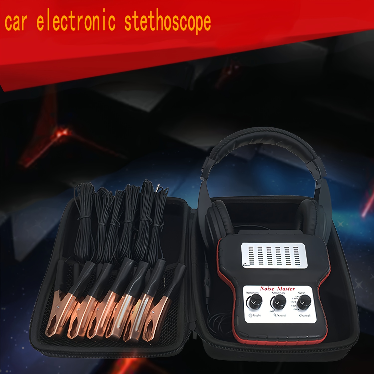 

Chassis System Ear Electronic Stethoscope Diagnostic Kit With Earphones Six-channel Stethoscope Abnormal Noise Tester Engine Chassis Gearbox Abnormal Noise Tester