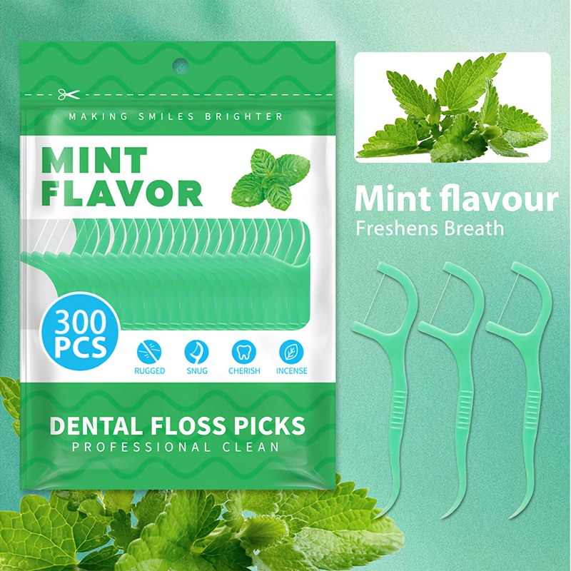 300/900 Count Mint Flavor Dental Floss Picks | , Disposable Floss Polyethylene, Ideal For Home Use