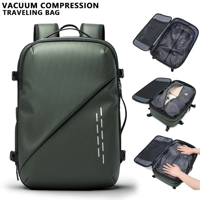 Expandable Vacuum Compression Backpack - Durable * Backpack * with Vacuum * Fits 17.3-Inch Laptop And Tablet Compart*ts, Ideal for Travel And Daily Commuting *'S Gift Expandable Vacuum Compression Backpack - Durable * Backpack * with Vacuum * Fits 17.3-Inch Laptop And Tablet Compart*ts, Ideal for Travel And Daily Commuting *'S Gift