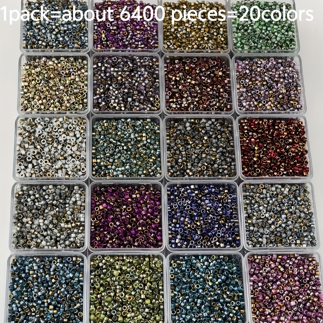 E-shop 6400 Stück 20-Farben 2,5 Verlauf Glasperlen, Glatte Oberfläche Verschleißfest Farbecht, Ideal für DIY Armbänder Halsketten als Geschenke für