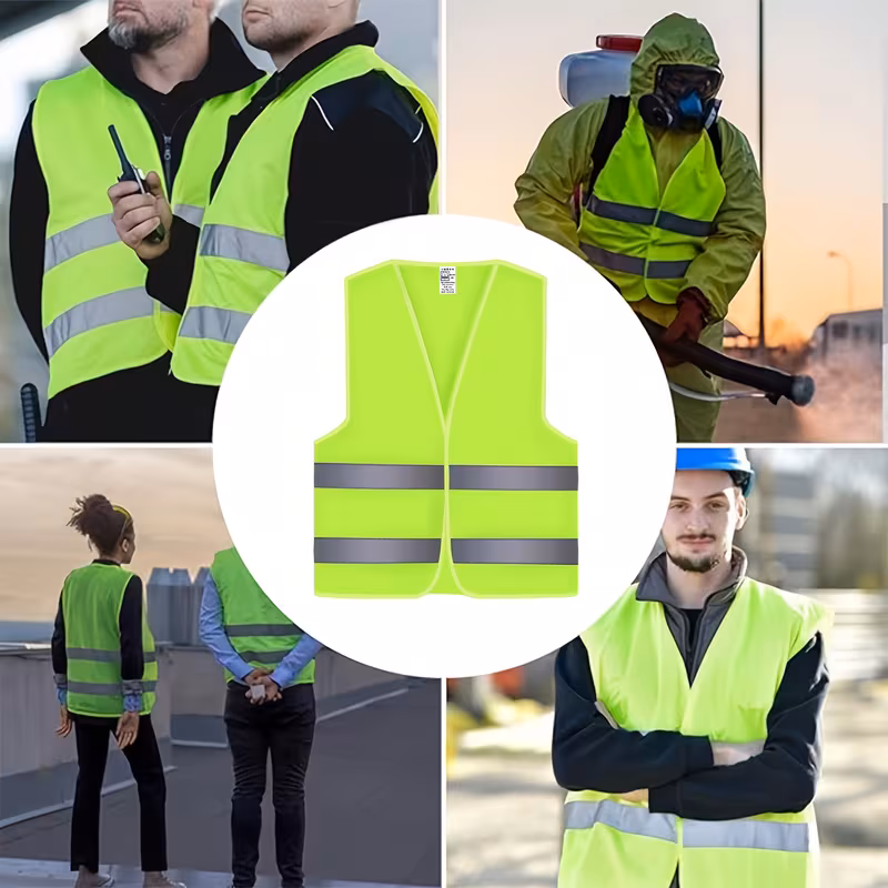 set de 8 veste de siguranță, veste de vizibilitate ridicată, /verde fluorescent, veste de vizibilitate ridicată 360°, veste reflectorizante pentru mașini, lavabile, potrivite pentru șoferi, muncitori și asistență rutieră 6